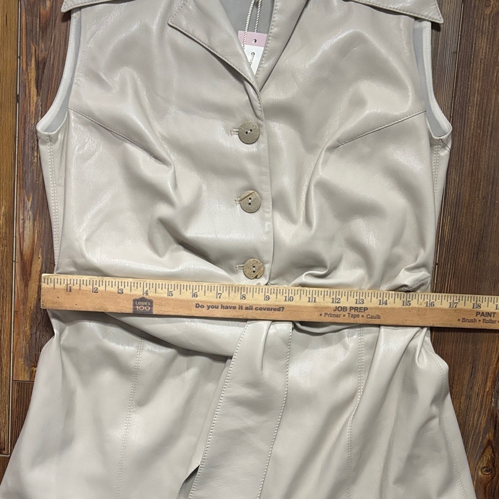 Nanushka Sharma sleeveless maxi dress in natural vegan leather size large NWT - Picture 8 of 11